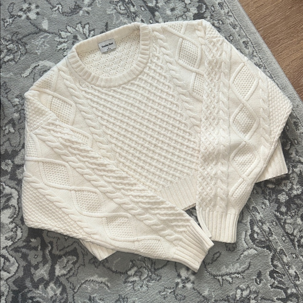 Sunday Best Cable Knit Cropped Sweater